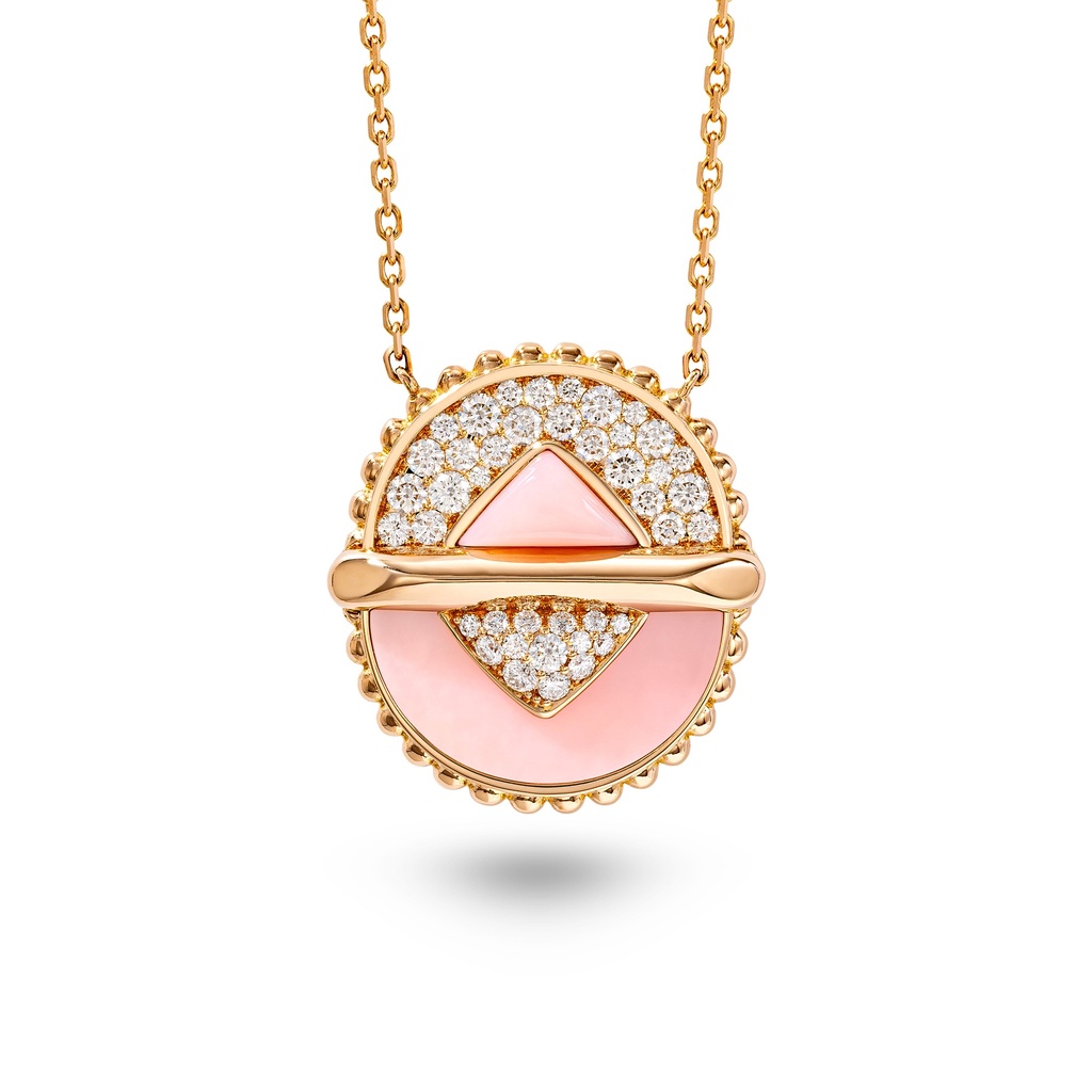 Vice Versa Necklace In Pink Opal