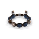 Shamballa Jewels Rose Black & Ceramic Diamond & Sapphire 10mm Braided Bead Bracelet