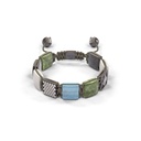 Shamballa Jewels Rose Black & Ceramic Diamond Sapphire Moonstone & Aquamarine 10mm Lock Bead Bracelet