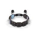 Shamballa Jewels White & Black Gold Diamond Sapphire & Aquamarine 10mm Lock Bead Bracelet