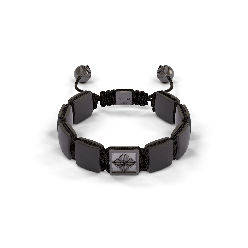 Shamballa Jewels Black Gold Diamond 10mm Lock Bead Bracelet