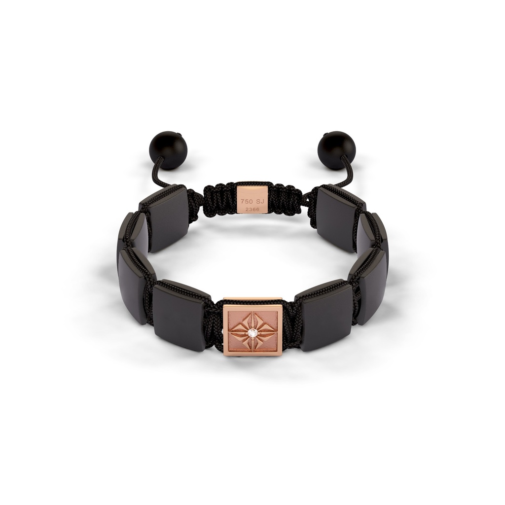 Shamballa Jewels Rose & Ceramic Diamond 10mm Lock Bead Bracelet