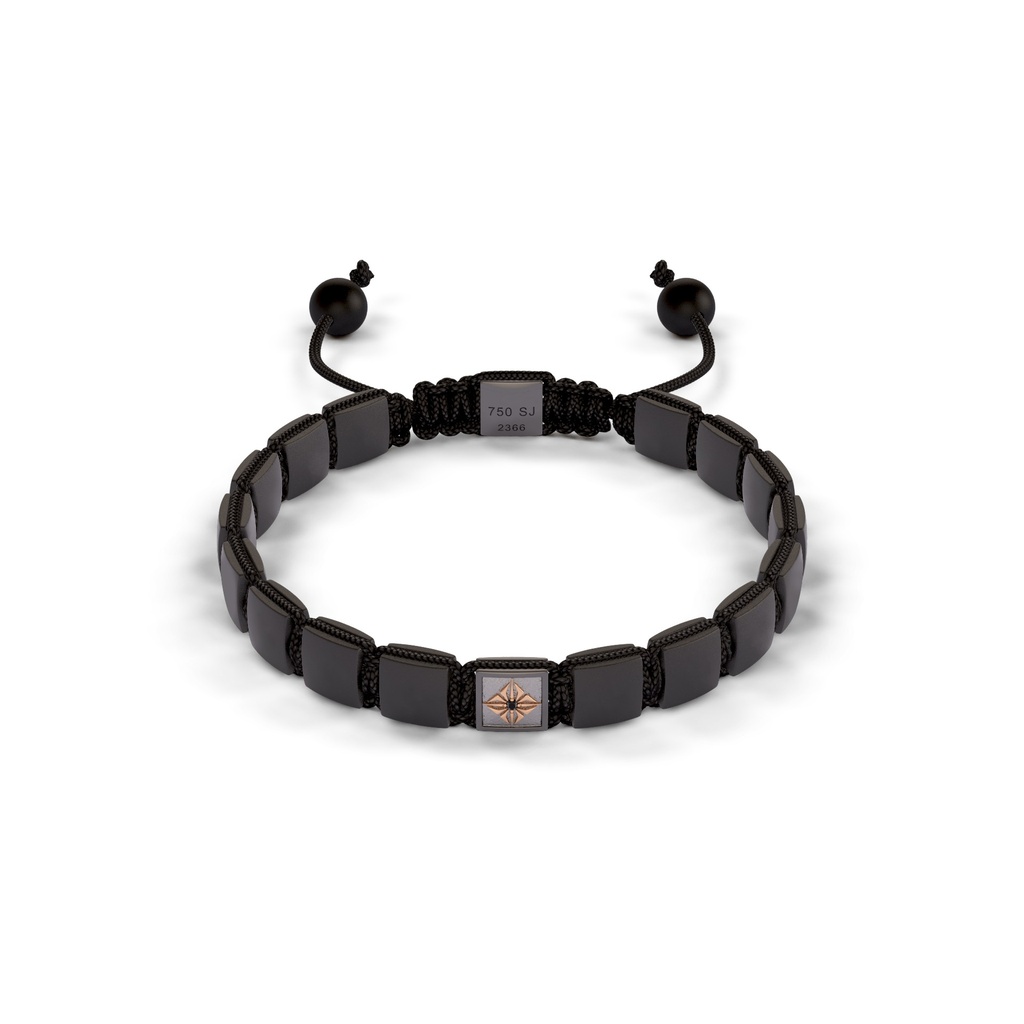 Shamballa Jewels Yellow Black & Ceramic Diamond 6mm Lock Bead Bracelet