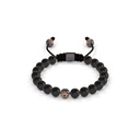 Shamballa Jewels Rose Black & Ceramic Diamond 6mm Non-Braided Bead Bracelet