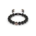 Shamballa Jewels Rose Black & Ceramic Diamond 8mm Braided Bead Bracelet