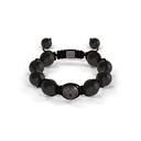Shamballa Jewels Black & Ceramic Diamond 10mm Braided Bead Bracelet