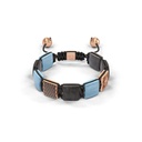 Shamballa Jewels Rose & Ceramic Diamond Sapphire & Aquamarine 10mm Lock Bead Bracelet