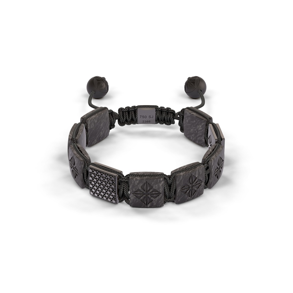 Shamballa Jewels Black & Carbon Diamond 10mm Lock Bead Bracelet