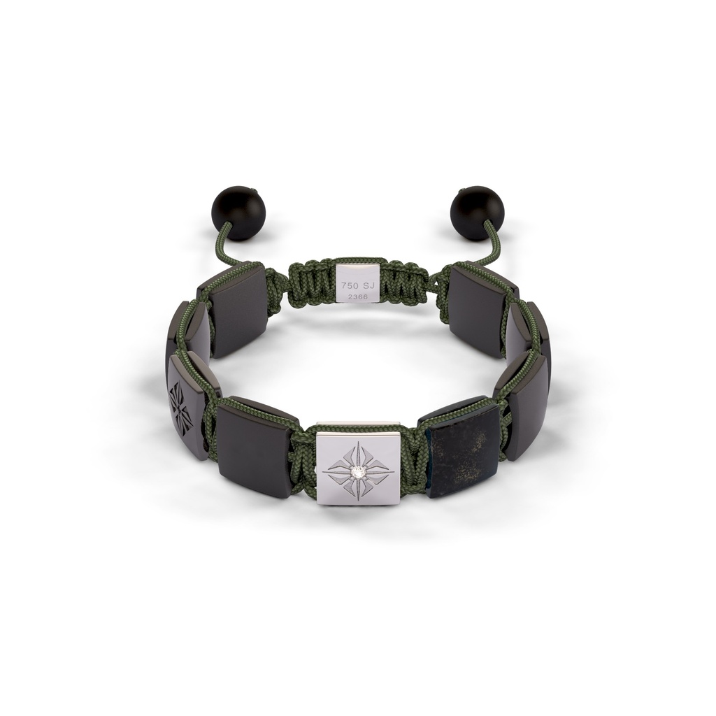 Shamballa Jewels White Gold Diamond & Jade 10mm Lock Bead Bracelet