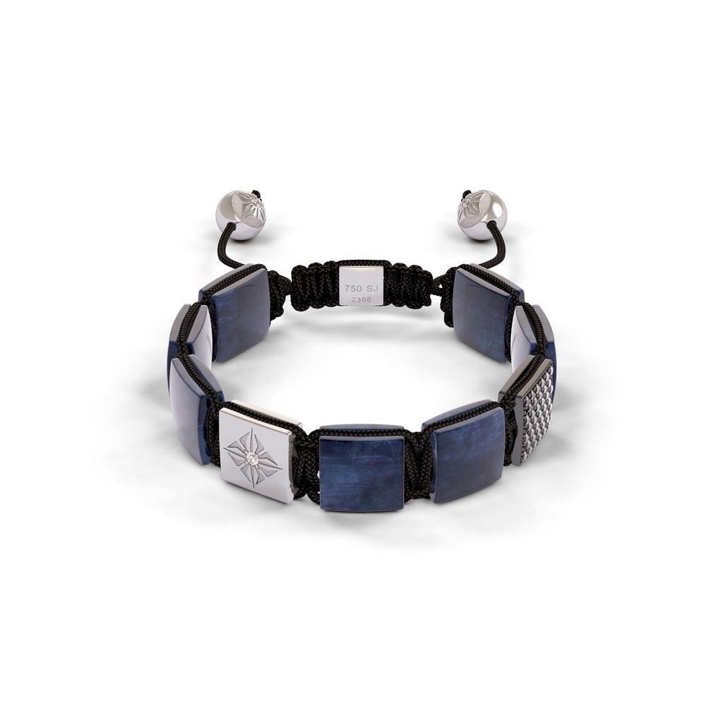 Shamballa Jewels Black Gold Diamond & Sapphire 10mm Lock Bead Bracelet