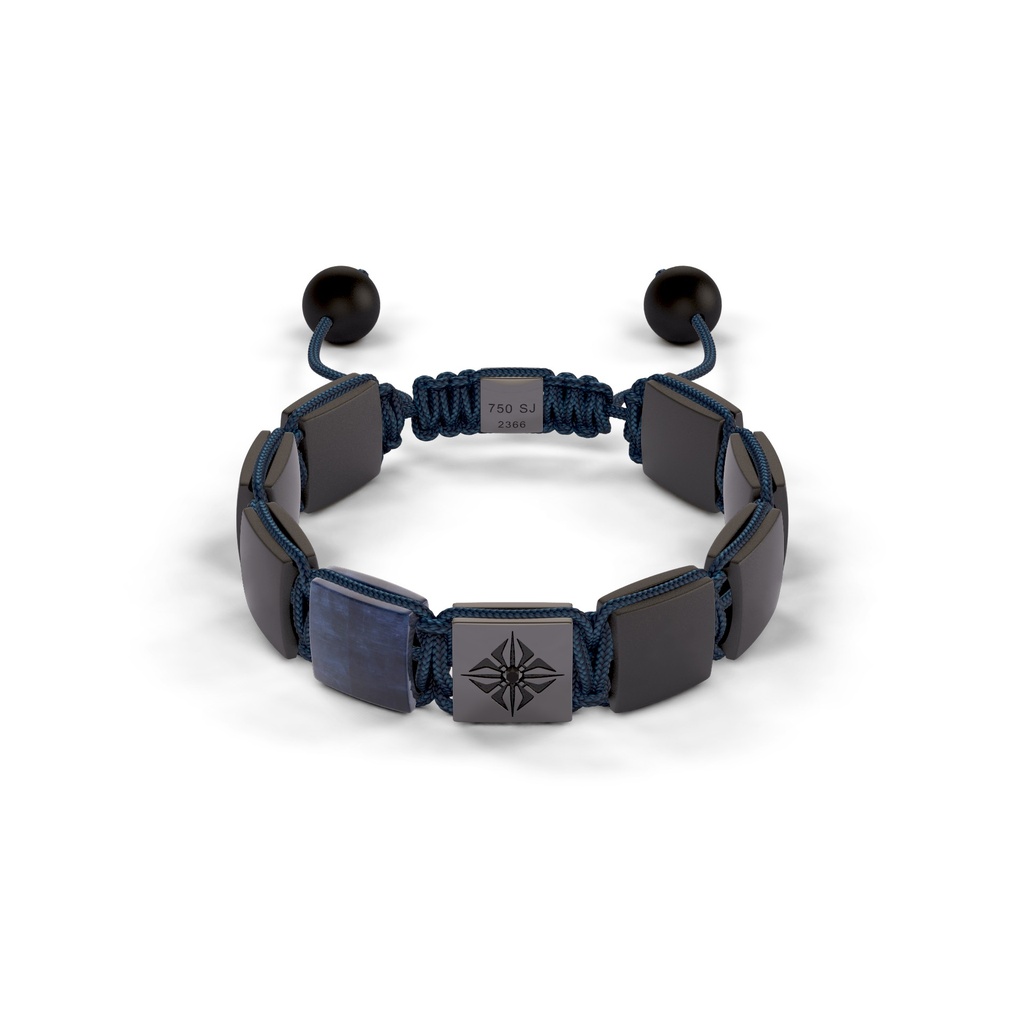 Shamballa Jewels Black Gold Diamond & Sapphire 10mm Lock Bead Bracelet