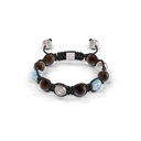 Shamballa Jewels Platinum Diamond Sapphire & Aquamarine 8mm Braided Bead Bracelet