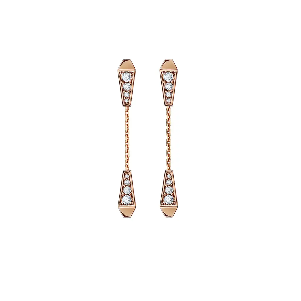 Spike Double Drop Full Pavé Diamond Earrings