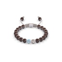 Shamballa Jewels Platinum Diamond & Aquamarine 6mm Non-Braided Bead Bracelet