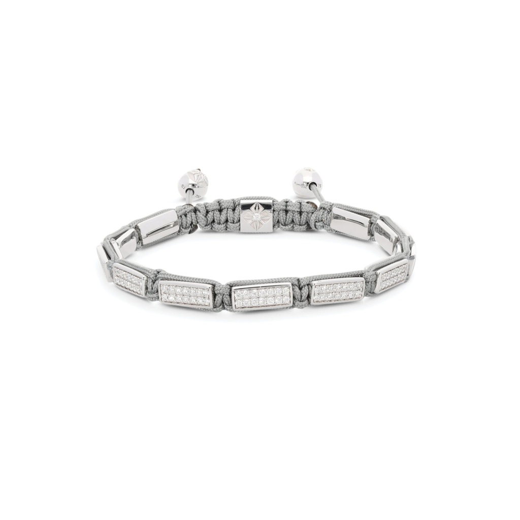 Shamballa Jewels White Gold Diamond 6mm Lock Bead Bracelet