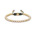Shamballa Jewels Yellow Gold Diamond 4mm Non-Braided Bead Bracelet