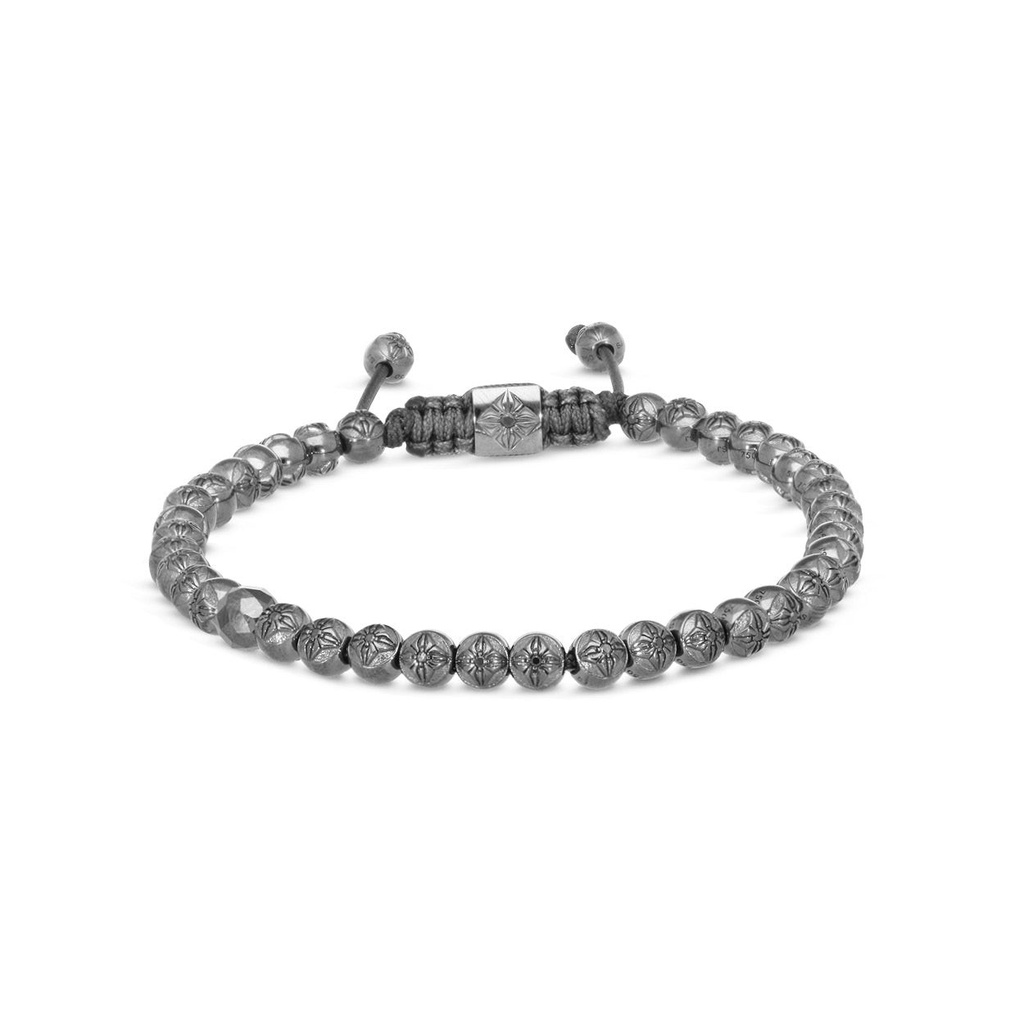 Shamballa Jewels Black Gold Diamond 4mm Non-Braided Bead Bracelet