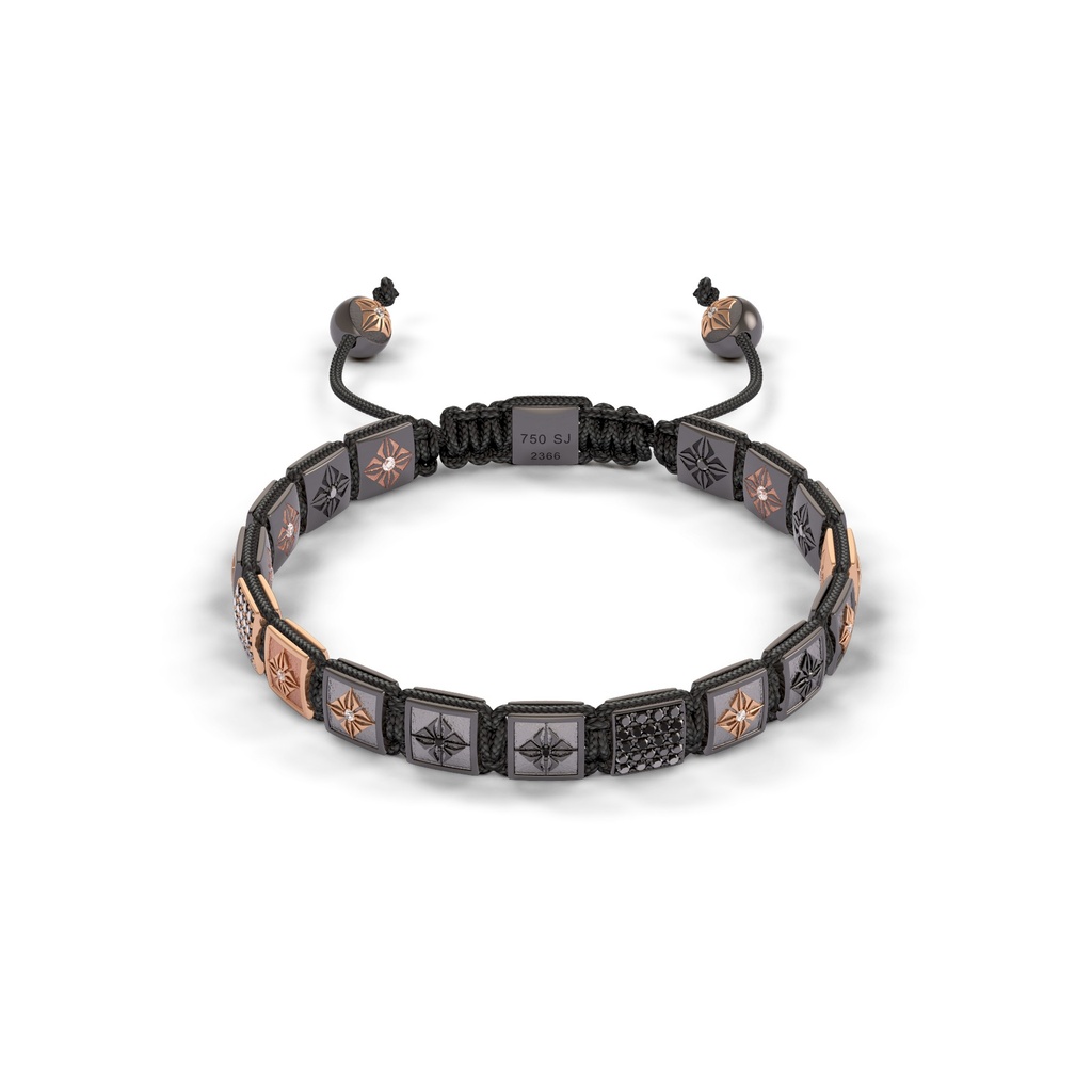 Shamballa Jewels Rose & Black Gold Diamond 6mm Lock Bead Bracelet