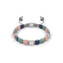 Shamballa Jewels White Gold Diamond Sapphire Emerald & Guava 6mm Lock Bead Bracelet