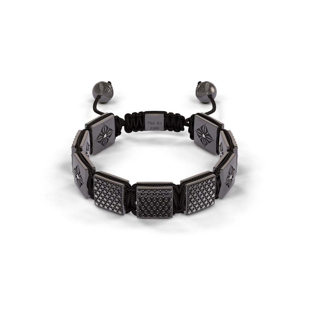 Shamballa Jewels Black Gold Diamond 10mm Lock Bead Bracelet