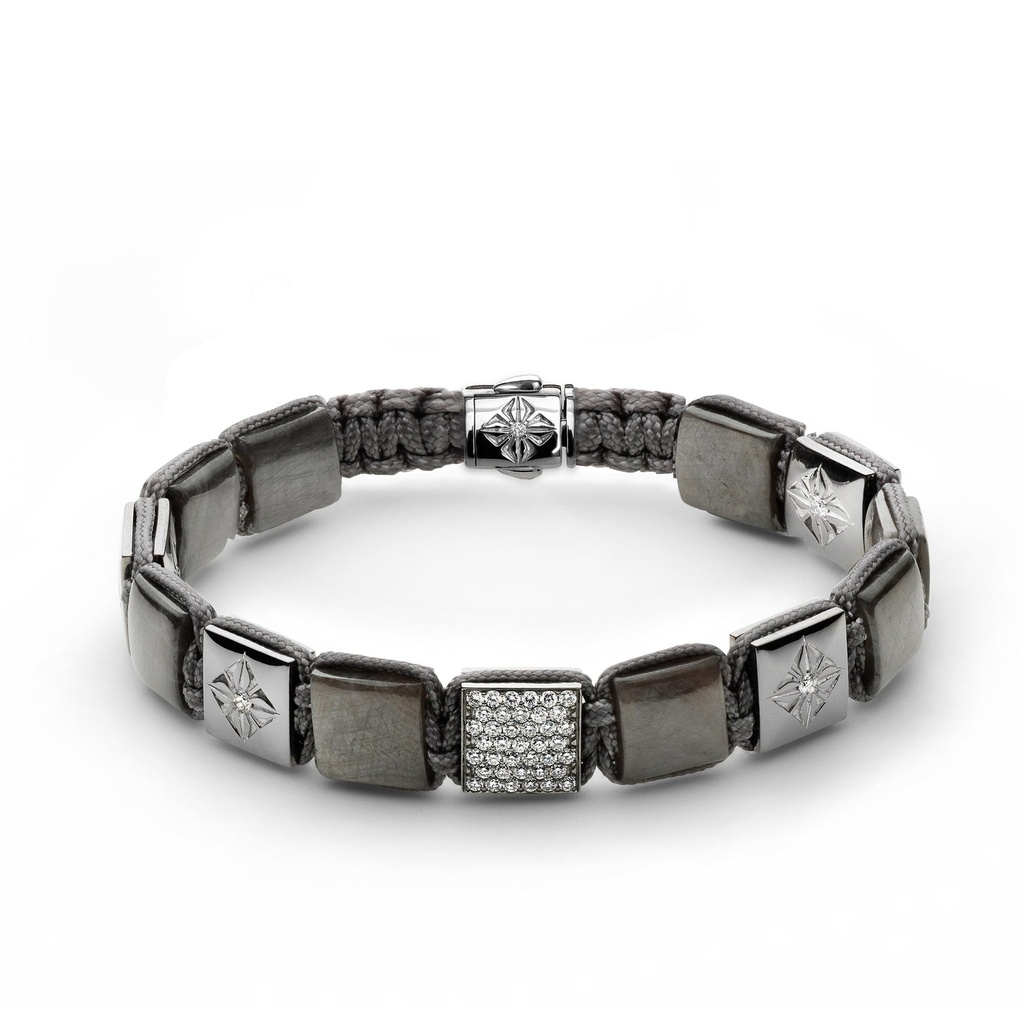 Shamballa Jewels Black Gold Diamond & Sapphire 10mm Lock Bead Bracelet