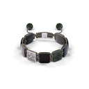 Shamballa Jewels White & Ceramic Sapphire & Jade 10mm Lock Bead Bracelet