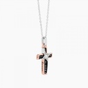 Zancan White Gold Necklace With Cross And Diamonds