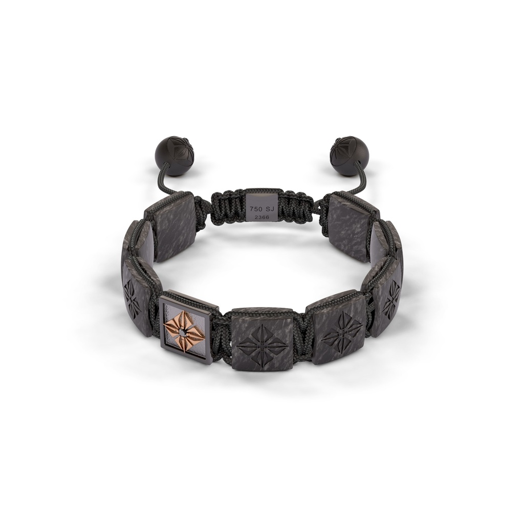 Shamballa Jewels Rose Black & Carbon Diamond 10mm Lock Bead Bracelet