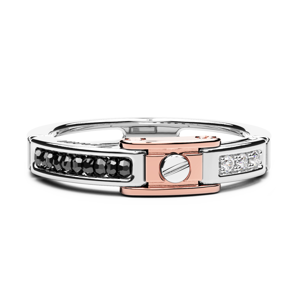 Zancan White And Rose Gold Ring With Diamonds