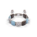 Shamballa Jewels Rose & Black Gold Diamond Sapphire & Aquamarine 10mm Lock Bead Bracelet