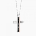 Zancan White Gold Necklace With Cross And Diamonds