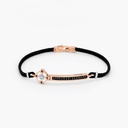 Zancan White Gold Bracelet With Diamonds And Kevlar