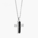 Zancan White Gold Necklace With Cross And Diamonds