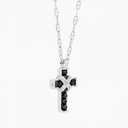 Zancan White Gold Necklace With Cross And Diamonds