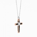 Zancan White Gold Necklace With Cross And Diamonds
