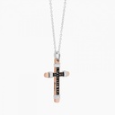 Zancan White Gold Necklace With Cross And Diamonds