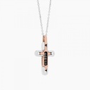 Zancan White Gold Necklace With Cross And Diamonds