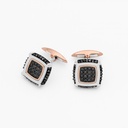 Zancan Rose Gold And Diamond Cufflinks