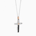 Zancan White Gold Necklace With Cross And Diamonds