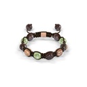 Shamballa Jewels Rose & Black Gold Sapphire Moonstone & Ceramic 8mm Braided Bead Bracelet