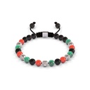 Shamballa Jewels White Gold Diamond Coral & Emerald 6mm Non-Braided Bead Bracelet