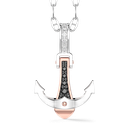 Zancan Gold Necklace With Anchor Pendant And Diamonds