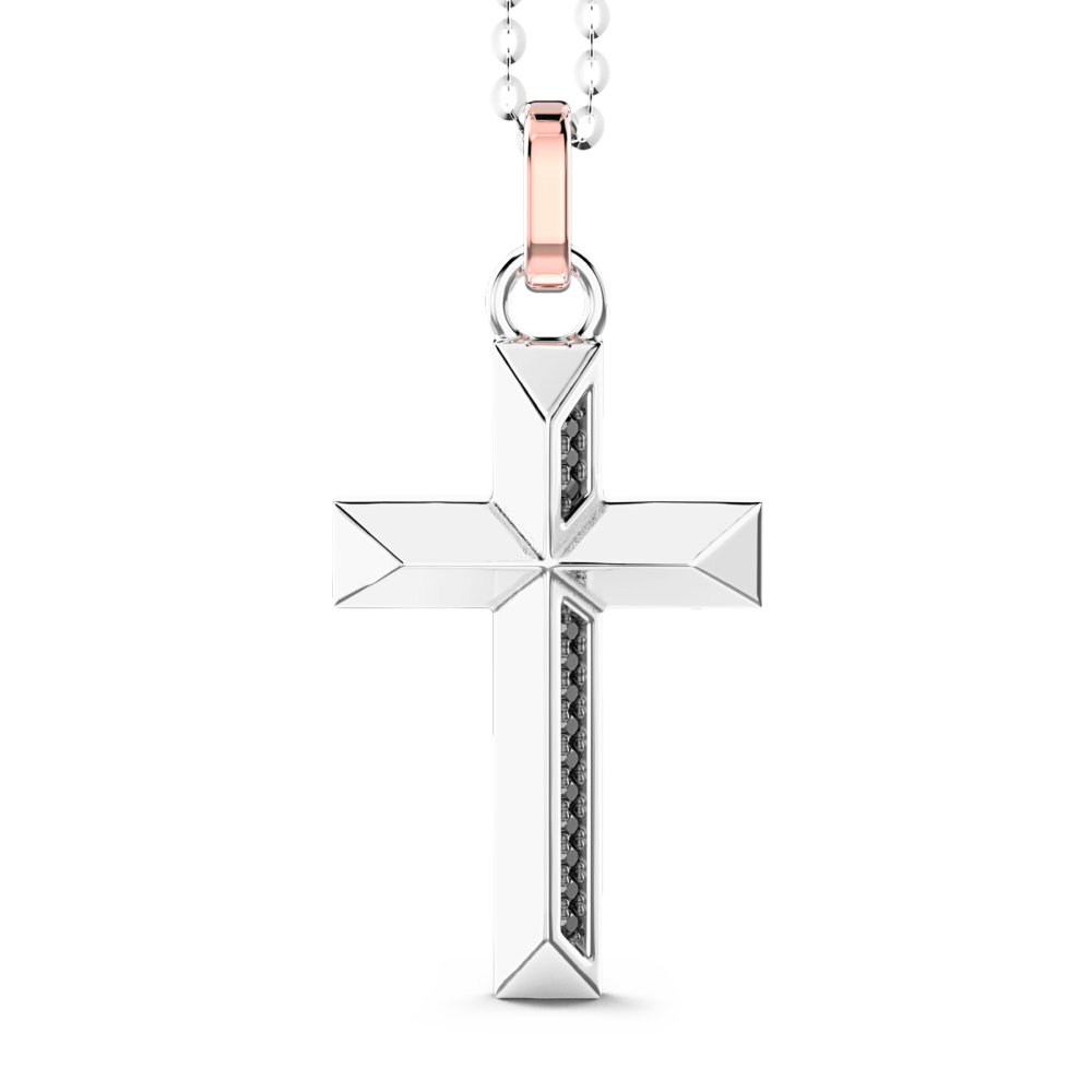 Zancan Gold Necklace With Cross Pendant And Diamonds