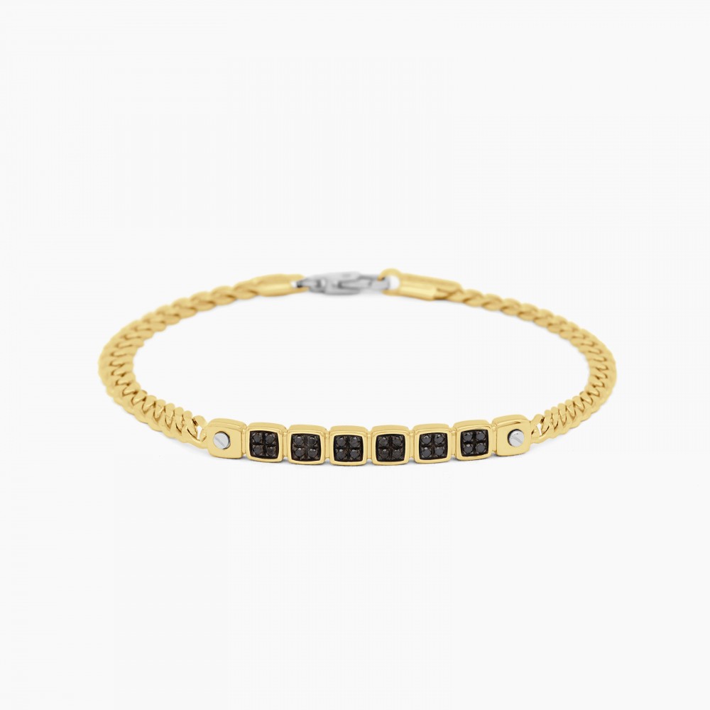 Zancan yellow gold bracelet with diamonds.