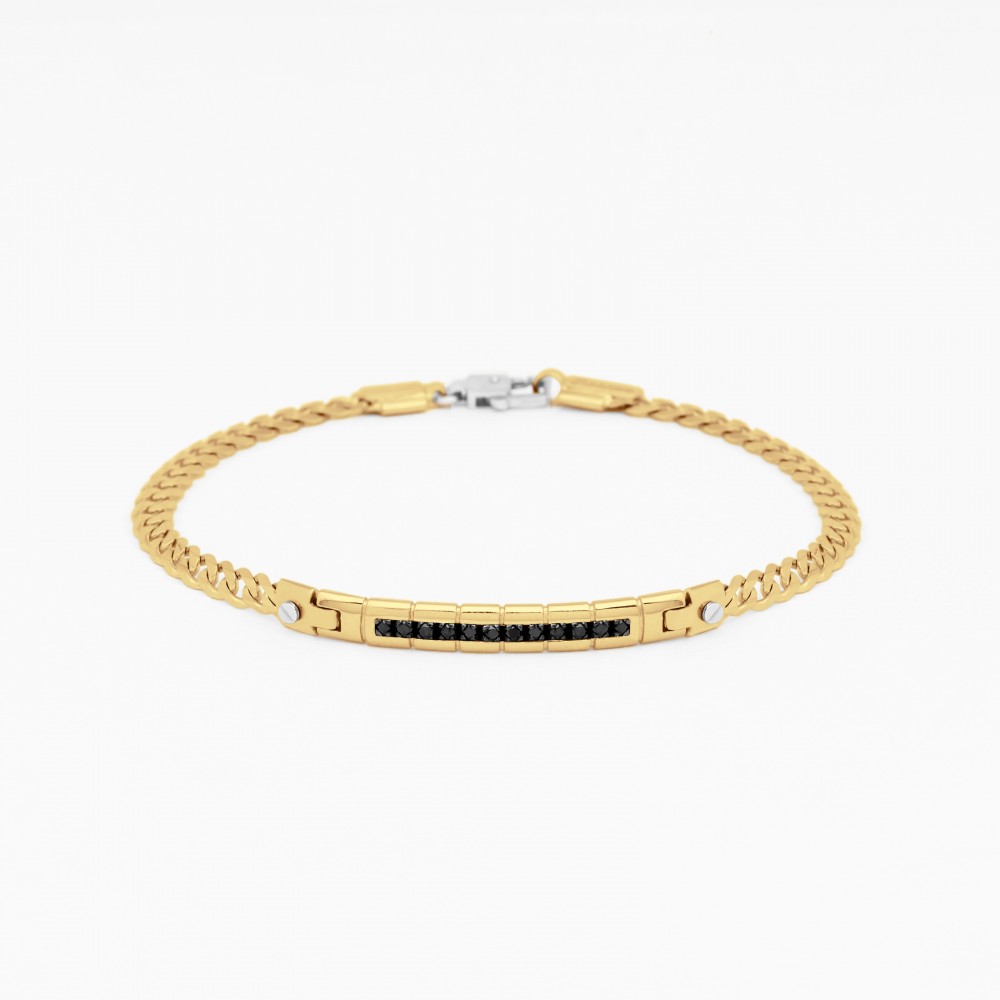 Zancan yellow gold bracelet with diamonds.