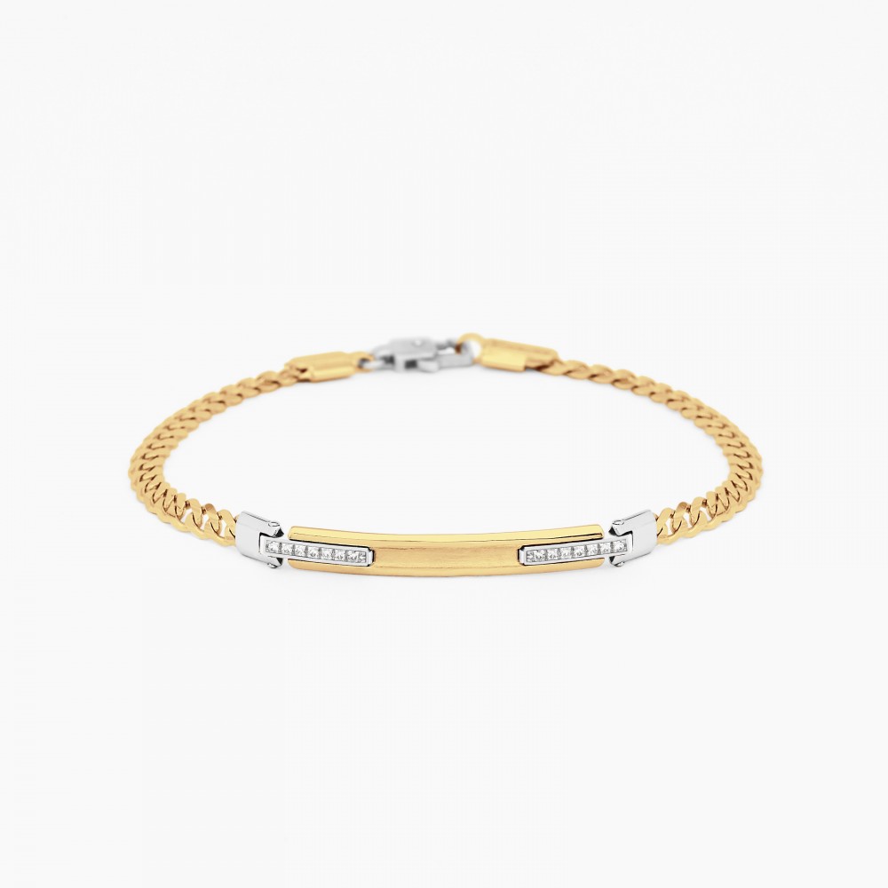 Zancan yellow gold bracelet with diamonds.