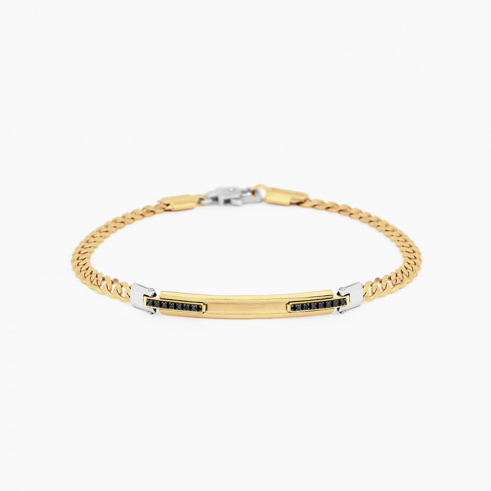Zancan yellow gold bracelet with diamonds.