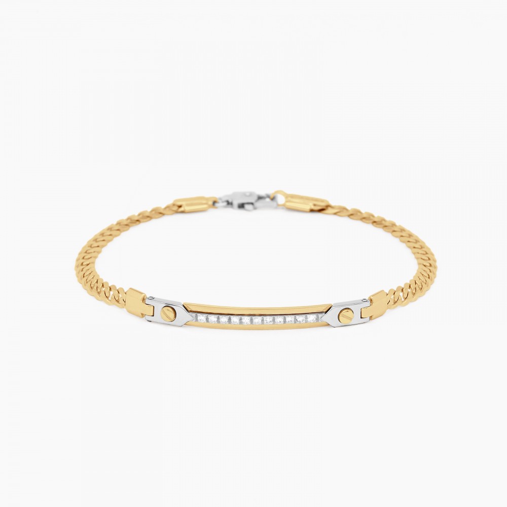 Zancan yellow gold bracelet with diamonds.