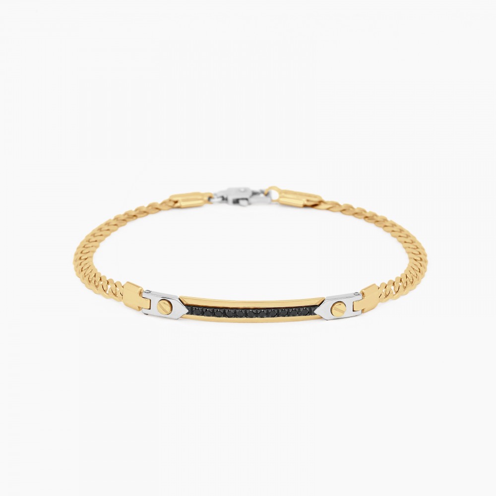 Zancan yellow gold bracelet with diamonds.