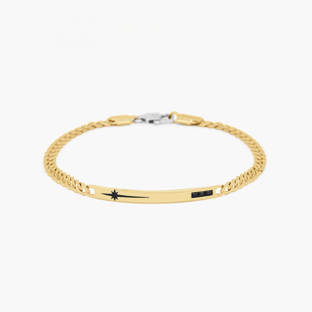 Zancan yellow gold bracelet with diamonds.
